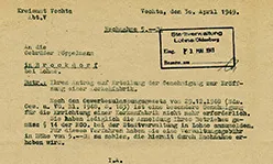 Eingereicht bei der Stadtverwaltung Lohne durch Hübert (22) und Josef pöppelmann (21). Start nach Zahlung einer Verwaltungsgebühr von 5 D-Mark.