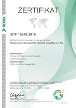 Zertifikat K-TECH IATF 16949 Automotive